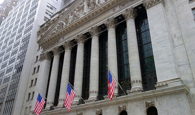US New York Stock Exchange in Wall Street trading USD