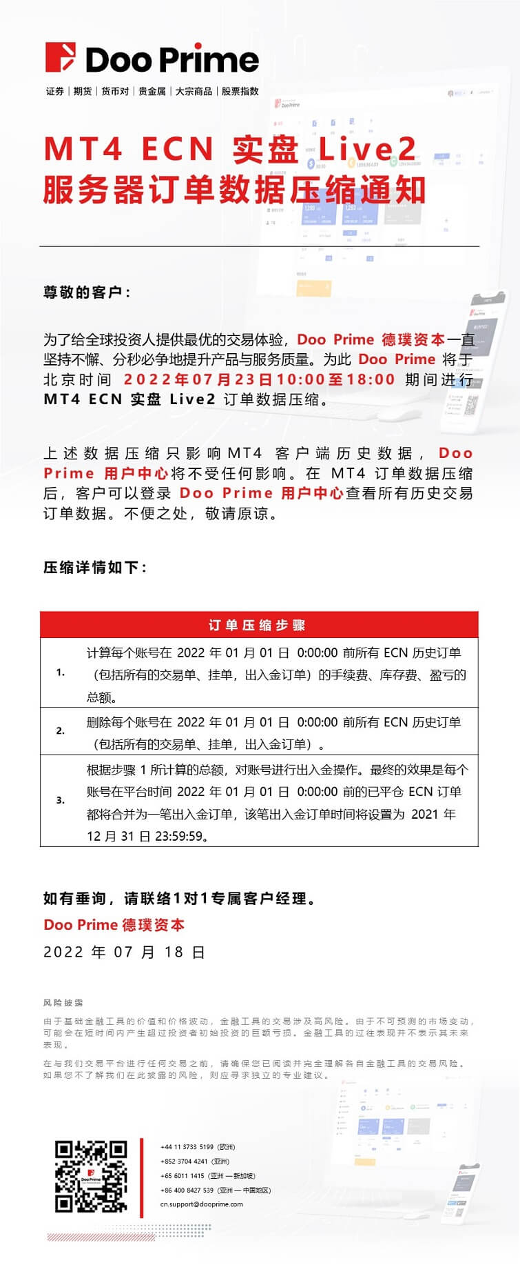 MT4 ECN 实盘 Live 2 服务器订单数据压缩通知
